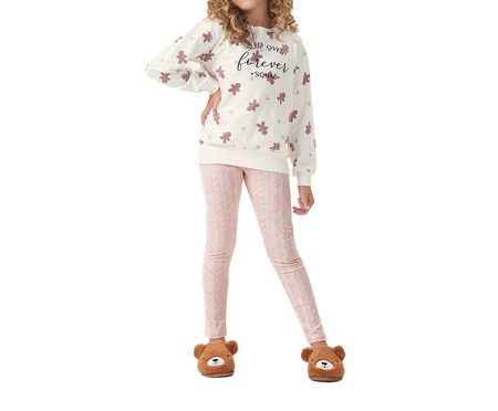 Pijama Manga Longa Com Legging Infantil Bege | WestwingNow