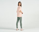 Pijama Manga Curta com Legging Rosa e Verde, Rosa | WestwingNow