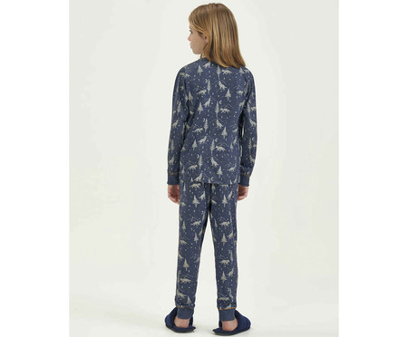 Pijama Manga Longa Infantil Azul Lobos | WestwingNow