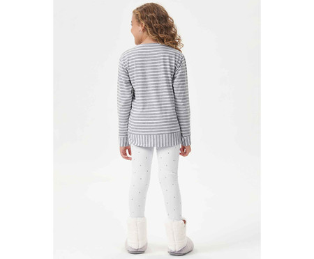 Pijama Manga Longa Com Legging Infantil Branca | WestwingNow