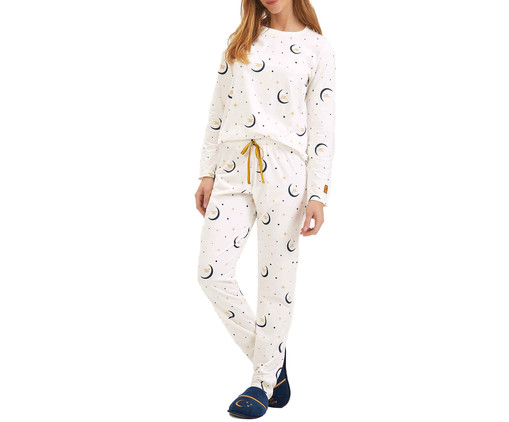 Pijama Manga Longa Branca, Branco | WestwingNow