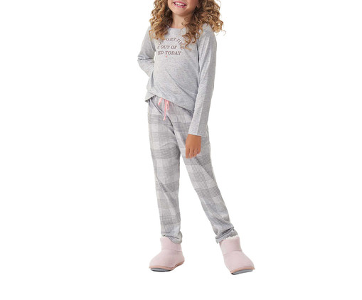 Pijama lll Manga Longa Infantil Cinza, Cinza | WestwingNow