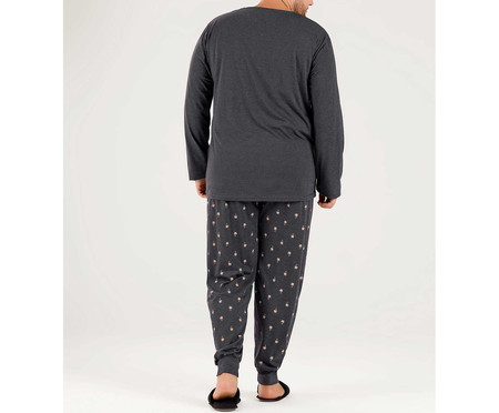 Pijama l Manga Longa Plus Size Cinza | WestwingNow