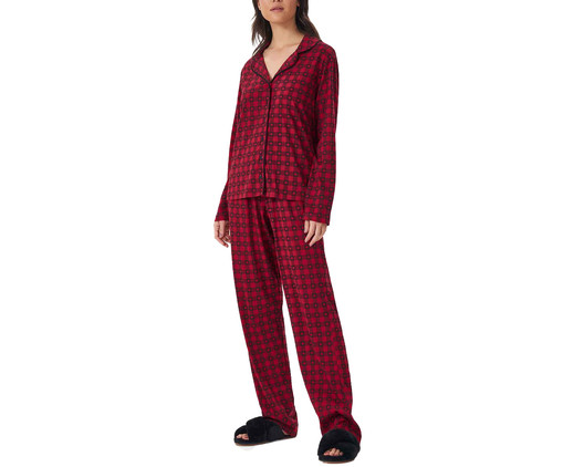 Pijama Manga Longa Com Abertura Vermelho, Vermelho | WestwingNow