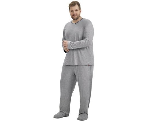 Pijama Manga Longa Cinza, Cinza | WestwingNow