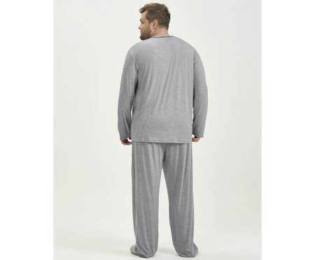 Pijama Manga Longa Cinza | Westwing
