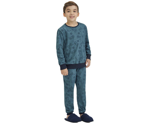 Pijama Manga Longa Infantil Azul, Azul | WestwingNow