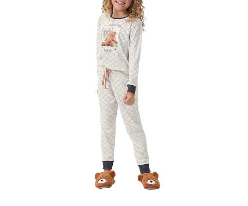 Pijama lll Manga Longa Infantil Branca, Branco | WestwingNow