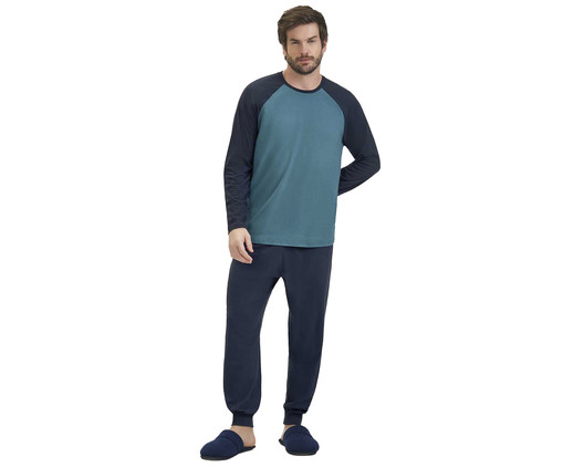 Pijama Manga Longa Comfort Azul, Azul | WestwingNow