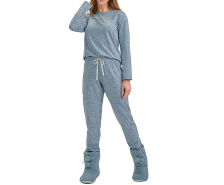 Pijama Manga Longa Azul Claro | WestwingNow