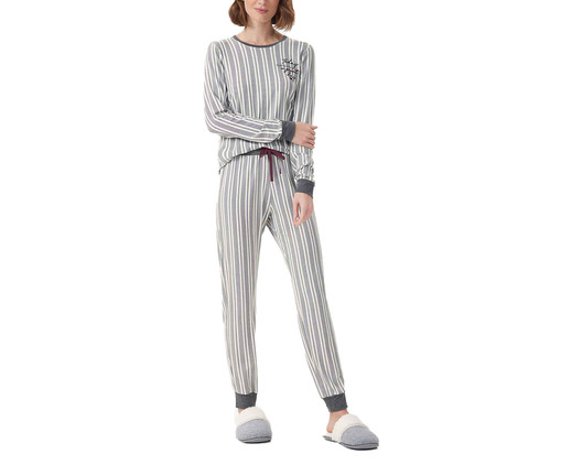 Pijama l Manga Longa Cinza, Cinza | WestwingNow