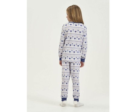 Pijama Manga Longa Infantil Cinza e Azul | Westwing