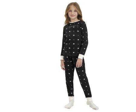Pijama Manga Longa Infantil Preto | Westwing