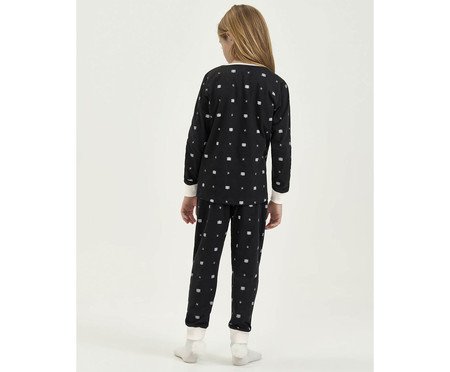 Pijama Manga Longa Infantil Preto | Westwing