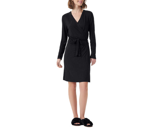 Robe Manga Longa Preto, Preto | WestwingNow