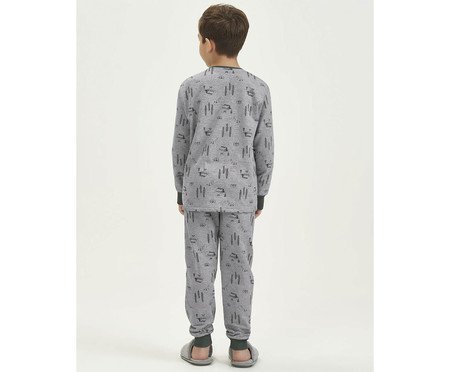 Pijama Manga Longa Infantil Cinza | Westwing