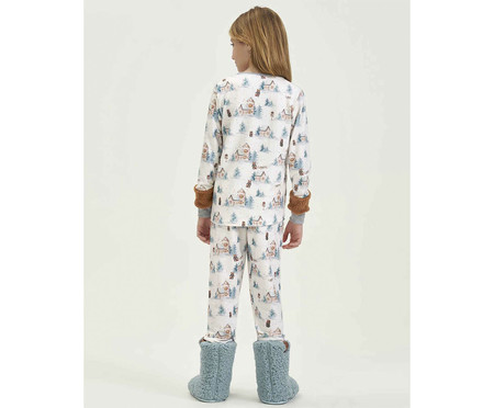 Pijama Manga Longa Infantil Off White Trenós | WestwingNow