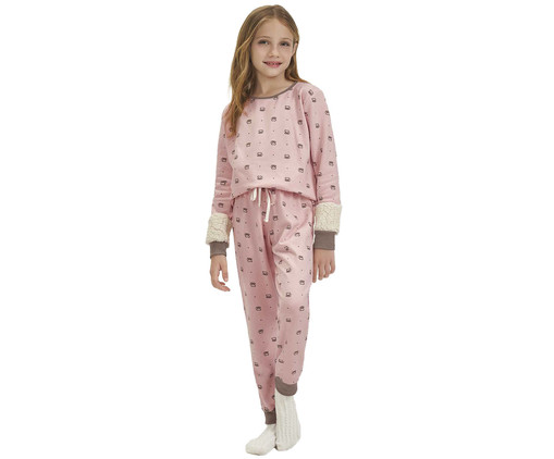 Pijama Manga Longa Infantil Rosa, Rosa | WestwingNow