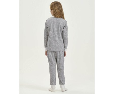 Pijama Manga Longa Infantil Cinza Boneco de Neve | Westwing