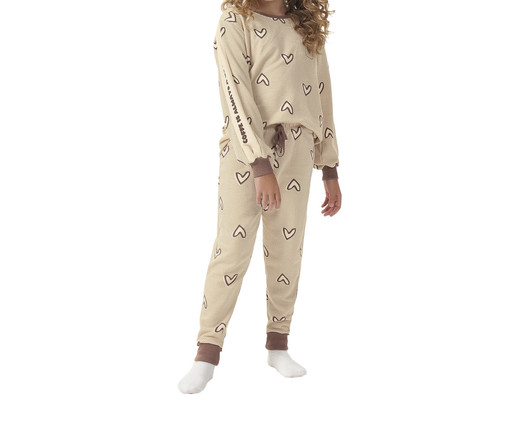 Pijama Manga Longa Infantil Marrom Claro, Marrom | WestwingNow