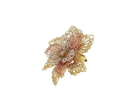 Anel Rose Spike Trio Gold - 4,5X4,5cm