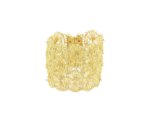 Bracelete em Cristal Escamas Crochê Dourado Gold, Dourado | WestwingNow