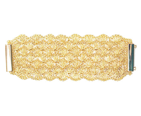 Bracelete em Cristal Escamas Crochê Dourado Gold | WestwingNow