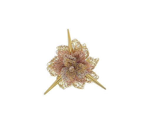 Broche Rose Spikes Trio Gold - 6X6cm, Dourado | WestwingNow