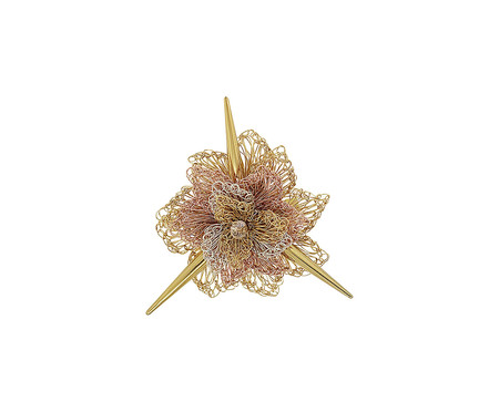 Broche Rose Spikes Trio Gold - 6X6cm