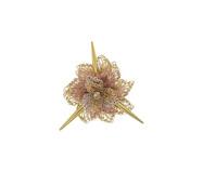 Broche Rose Spikes Trio Gold - 6X6cm | WestwingNow