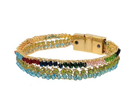 Pulseira Clássico em Cristal Colorful Gold | WestwingNow