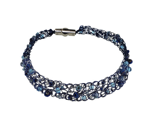 Bracelete de Crochê Brair Duplo Azul, Azul | WestwingNow