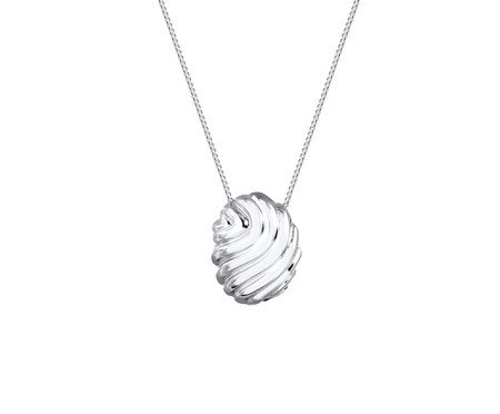 Colar Oval Frisado Banhado a Ródio Branco - 45cm | Westwing