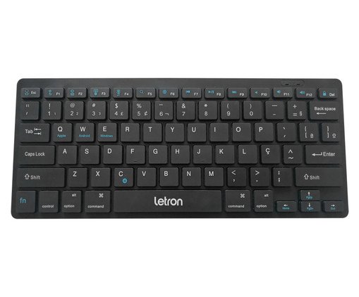 Teclado Office Free sem Fio Ergonomico Bluetooth Preto Letron - 28,3X2,4X12cm, multicolor | WestwingNow