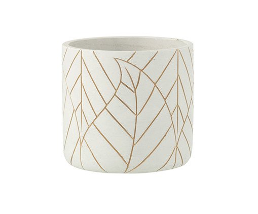Cachepot Folha II - Branco e Dourado, white | WestwingNow
