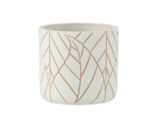 Cachepot Folha I - Branco e Dourado, white | WestwingNow