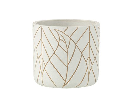 Cachepot Folha I - Branco e Dourado | Westwing