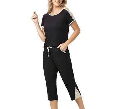 Pijama Capri Preto