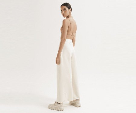 Calça Wide Leg Off White | Westwing