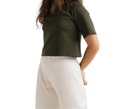 Boxy Cropped Nori Green