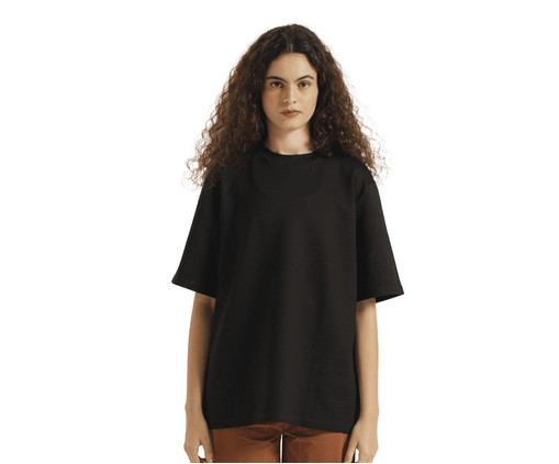 Camiseta Oversized Preta, Preto | WestwingNow