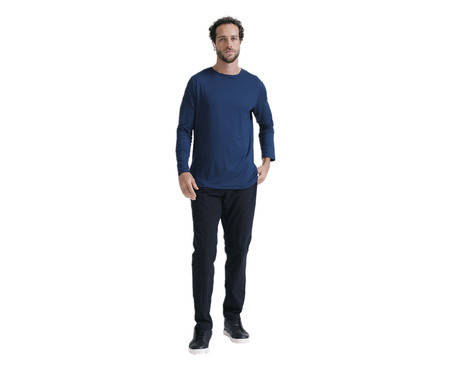 Tech T-Shirt Long Sleeve Masculino Azul