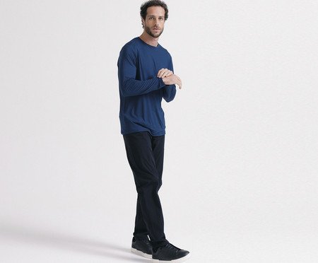 Tech T-Shirt Long Sleeve Masculino Azul | Westwing