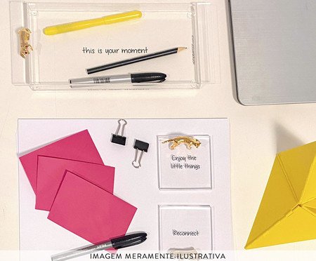 Peso de Papel Enjoy The Little Things Gato Gold - 7,2X3,5X7,2cm | Westwing