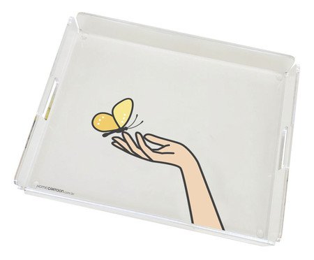 Bandeja Borboleta Amarela - 28X22X4cm | Westwing