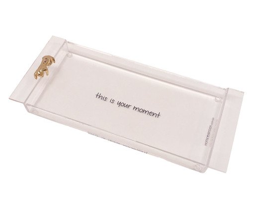 Bandeja Gato Gold - 28X12X2,5cm, Transparente | WestwingNow