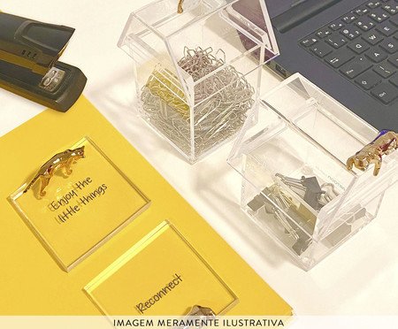 Caixa Casinha Gato Gold - 9X15X9cm | Westwing
