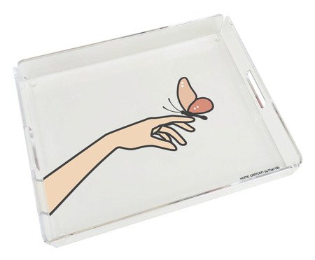 Bandeja Borboleta Rosé - 28X22X4cm | Westwing