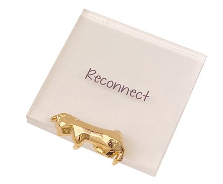 Peso de Papel Reconnect Gato Gold - 7,2X2,5X7,2cm | Westwing