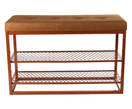 Sapateira Banco Sion Duo Estofado II - Marrom e Terracota | Westwing